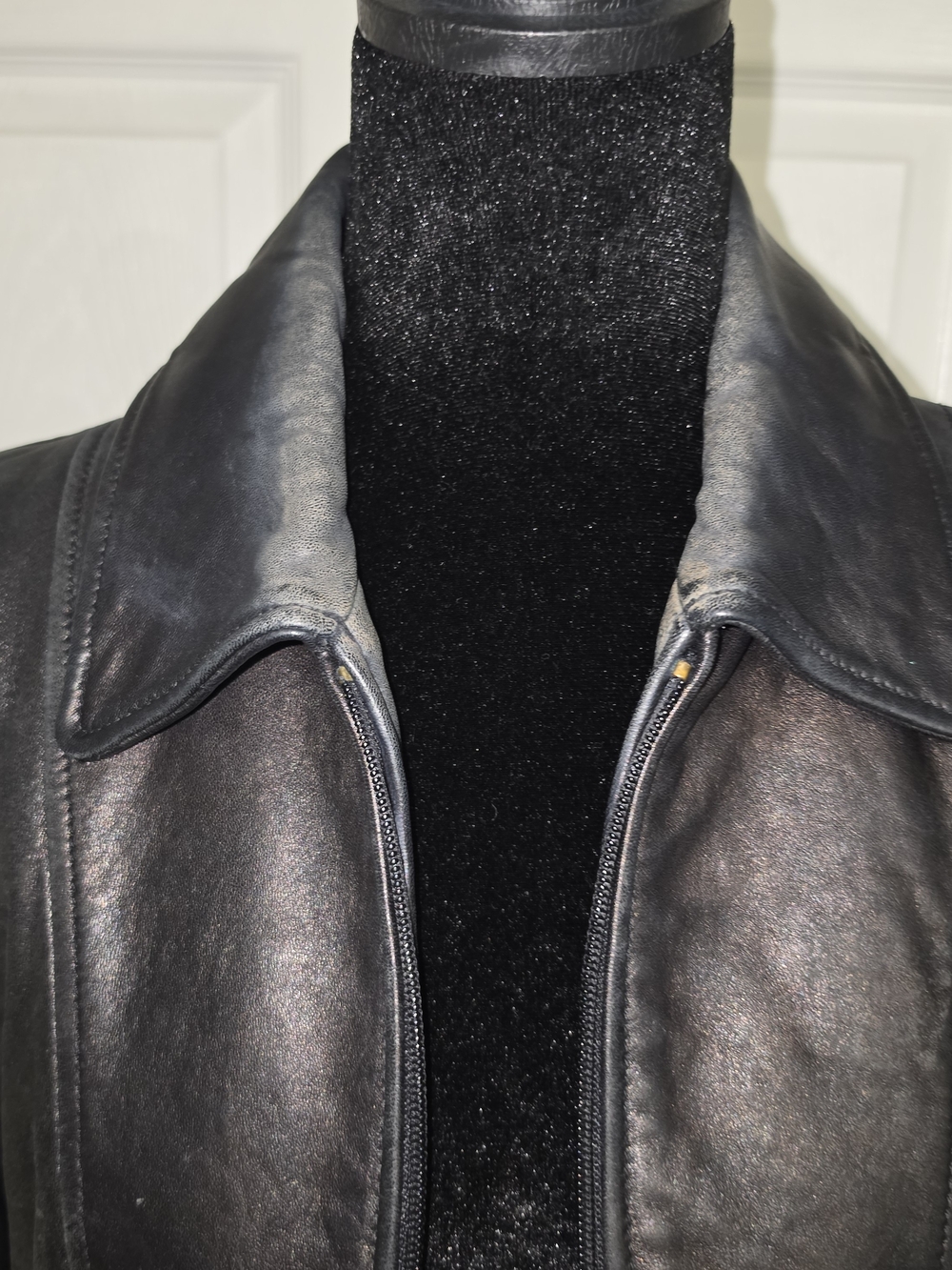 Kenneth Cole Reaction Black Leather Zip-Front Jacket - Picture 2 of 16